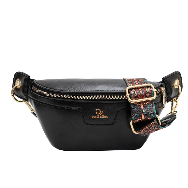 Classic Birds Pattern Woolly Women Bag Outdoor Casual Chest Bags