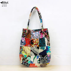 Boho Shoulder Bag Patchwork Tote Handbag for Women