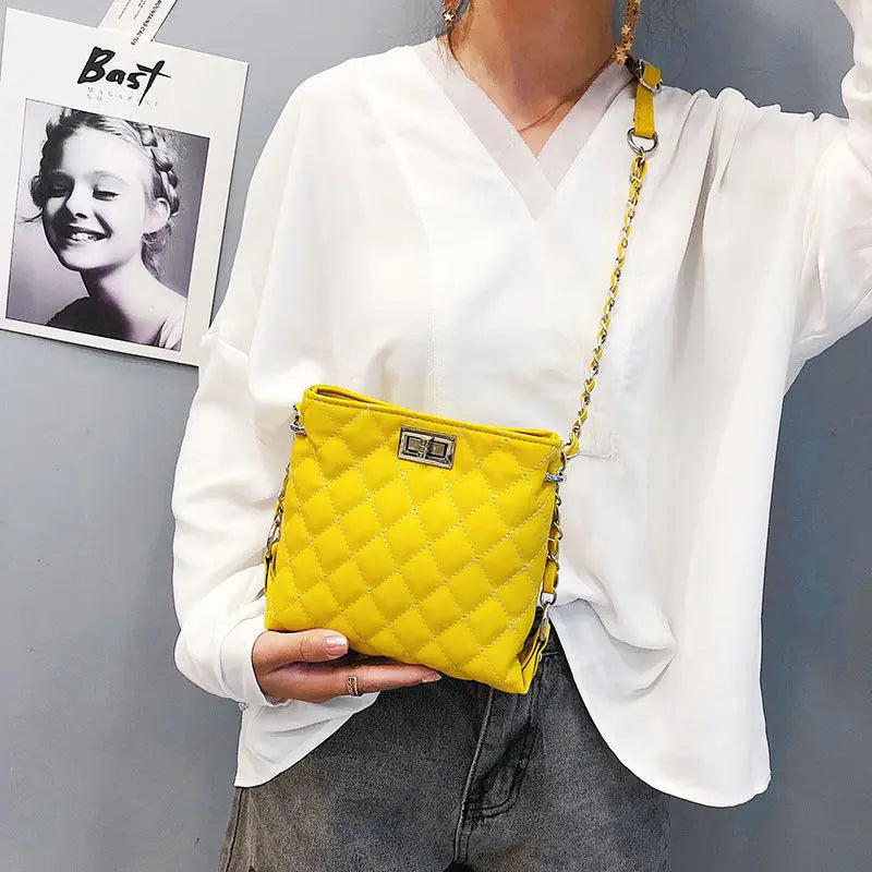 Diamond Pattern Women Messenger Bag Square Female Shoulder Handbag