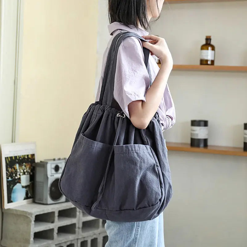 Vintage Canvas Bag Women's Handbag Shoulder Shopping Purse