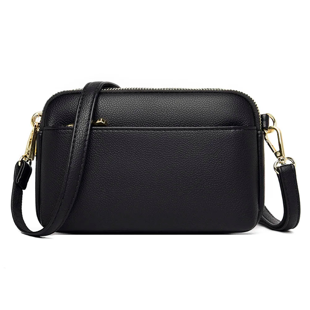 Vintage Small Square Ladies Crossbody Bag Zipper Messenger Handbag