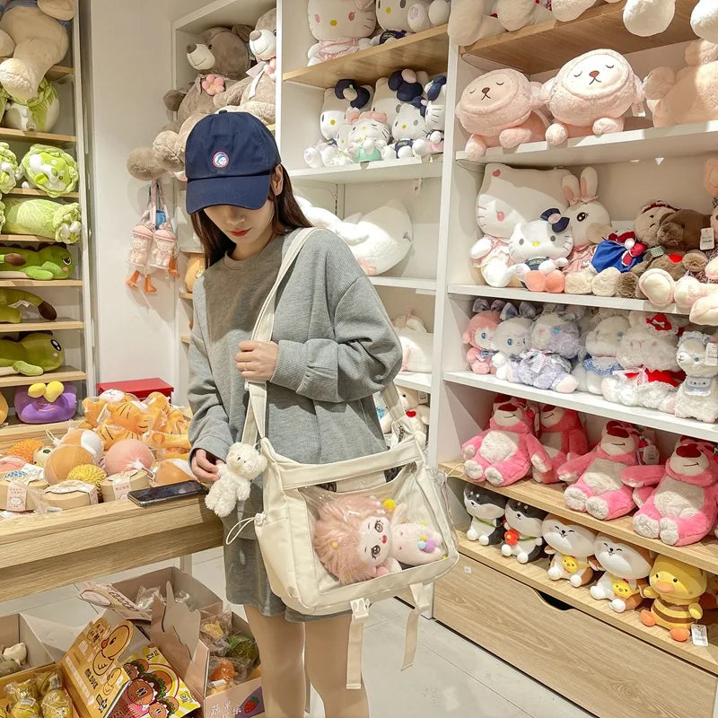 Lovely Pink ItaBag Shoulder Bag Girls Transparent Waterproof Soft Clear