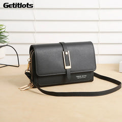 Vintage Ladies Flap Bag Crossbody Shoulder Long PU Leather Handbag