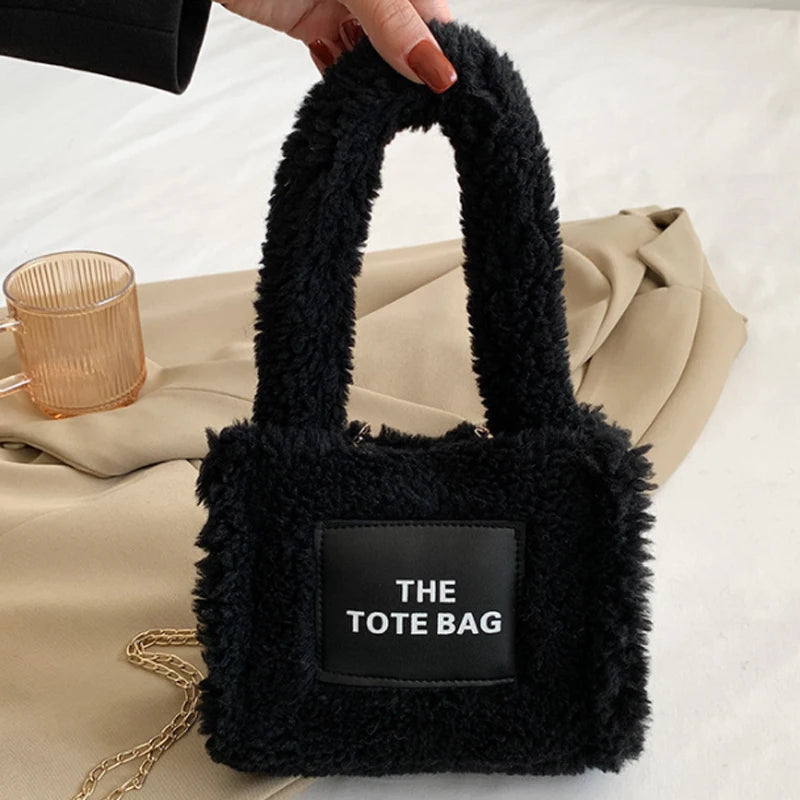 Classic Mini Tote Bag Faux Fur Shoulder Bag