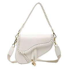 Retro Saddle Bags Shoulder Bags PU Crossbody Leather Tote Bags for Women
