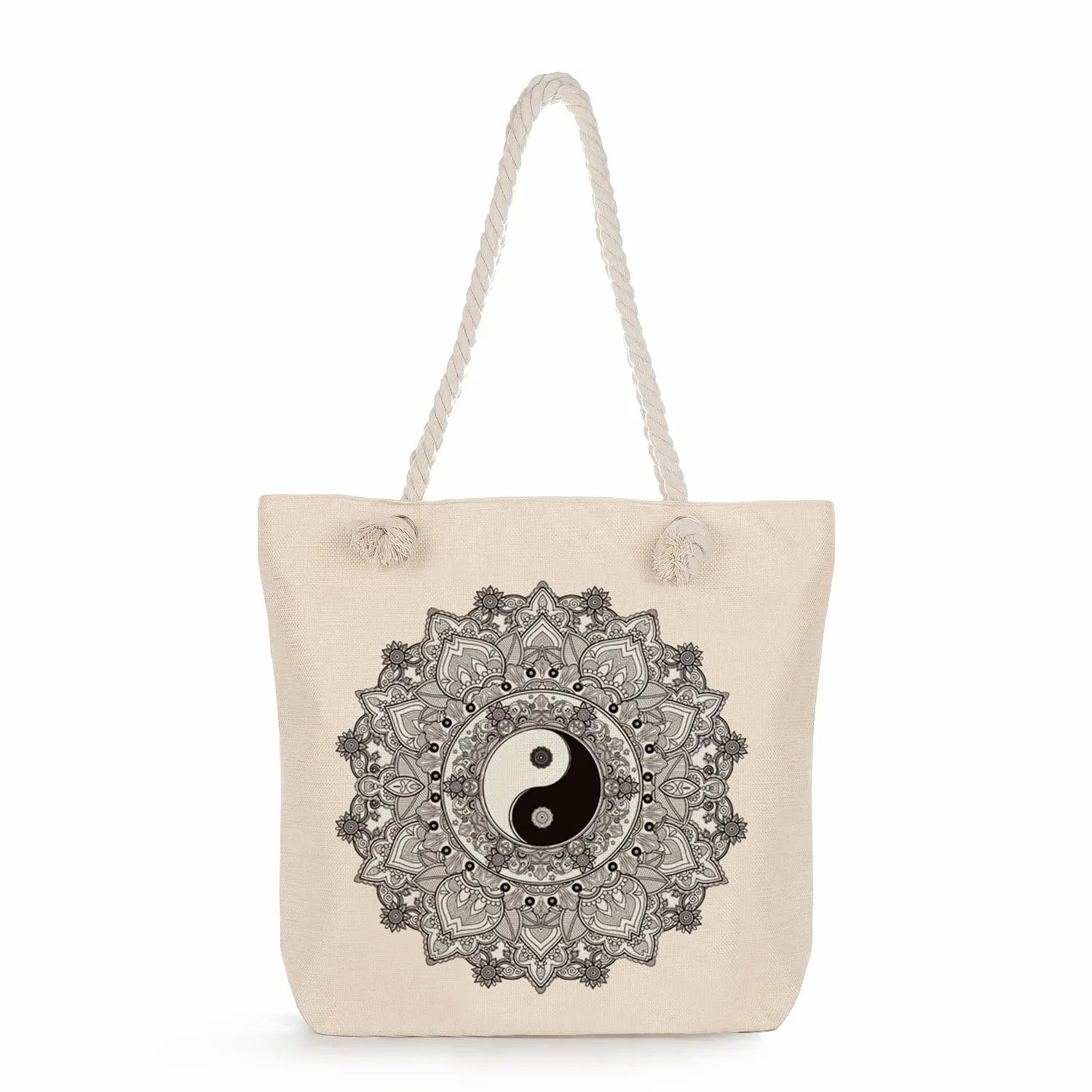 Totem Peace Print Tote Bag Shoulder Bag Travel Beach Ladies Eco Shopping Bags