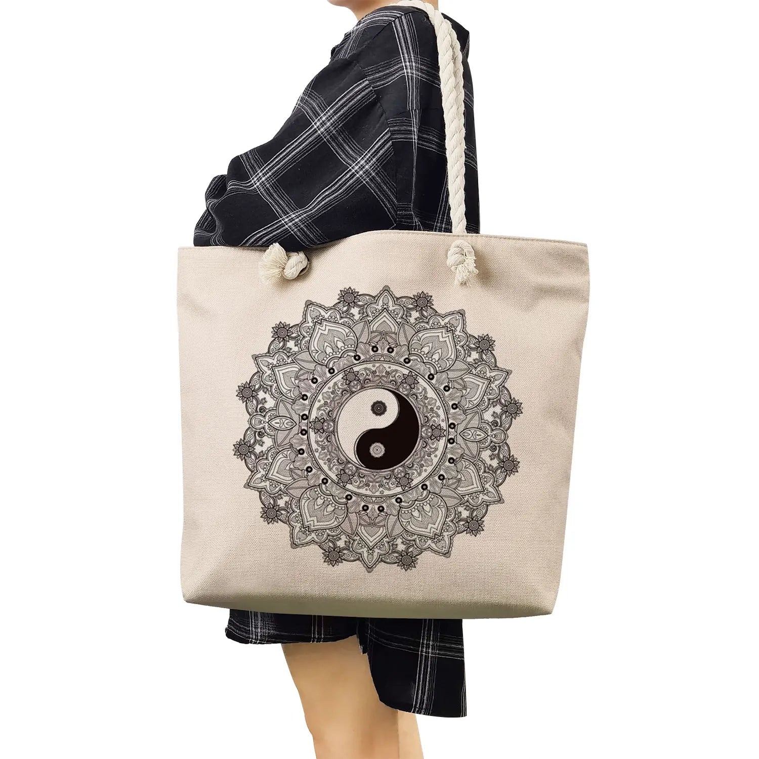 Totem Peace Print Tote Bag Shoulder Bag Travel Beach Ladies Eco Shopping Bags