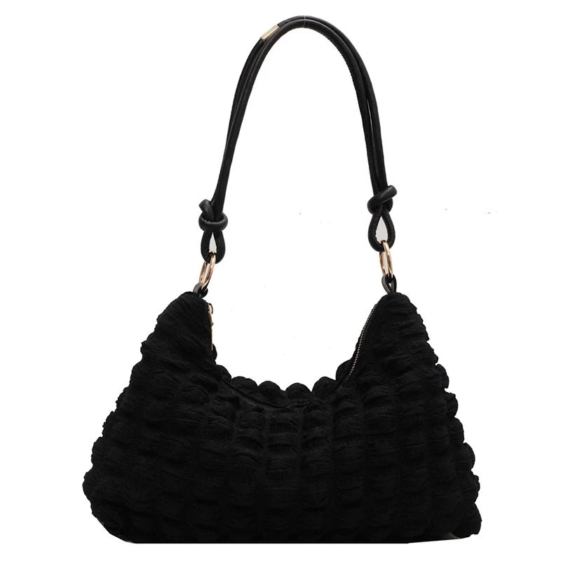 Classic Women's Ruched Shoulder Subaxillary Bags Large Capacity
