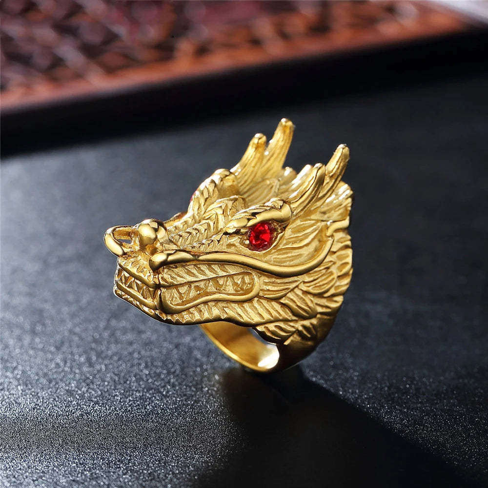 Dragon Engagement Ring Stainless Steel Men Jewelry Bague Femme