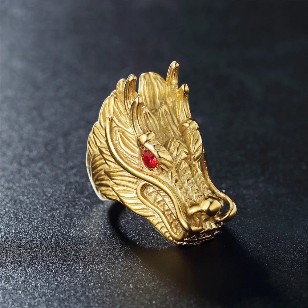 Dragon Engagement Ring Stainless Steel Men Jewelry Bague Femme