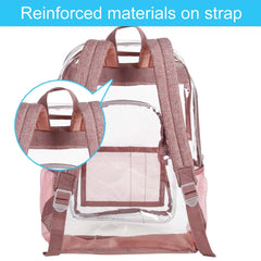 Clear Heavy Duty Transparent Backpack - Pink
