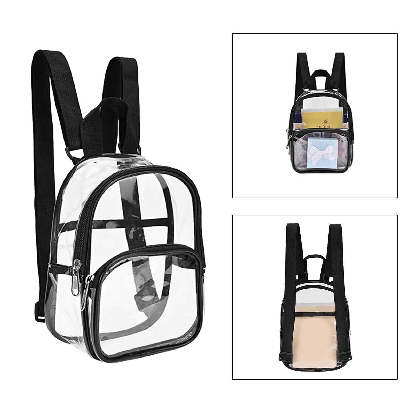 Clear Backpack Durable Visible Cosmetic Bag for Men Women Sporting Events