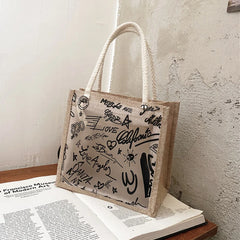 Clear Graffiti Handbag Transparent Shoulder Beach Tote Clutch