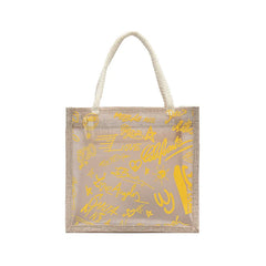 Clear Graffiti Handbag PVC Transparent Bags Women Shoulder Beach Jelly Purse