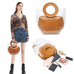 Clear Summer Beach Bags for Women Transparent Jelly Handbags Set