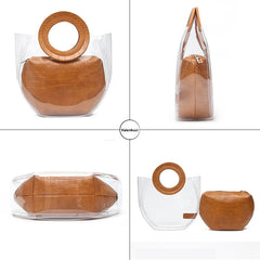 Clear Summer Beach Bags for Women Transparent Jelly Handbags Set