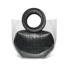 Clear Summer Beach Bags for Women Transparent Jelly Handbags Set