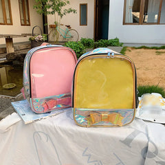 Clear Transparent Backpack School Bags for Girls Ladies Shoulder Backpack