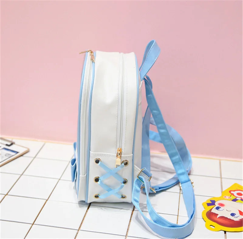Clear Transparent Backpack Women Harajuku Bow-knot Ita...