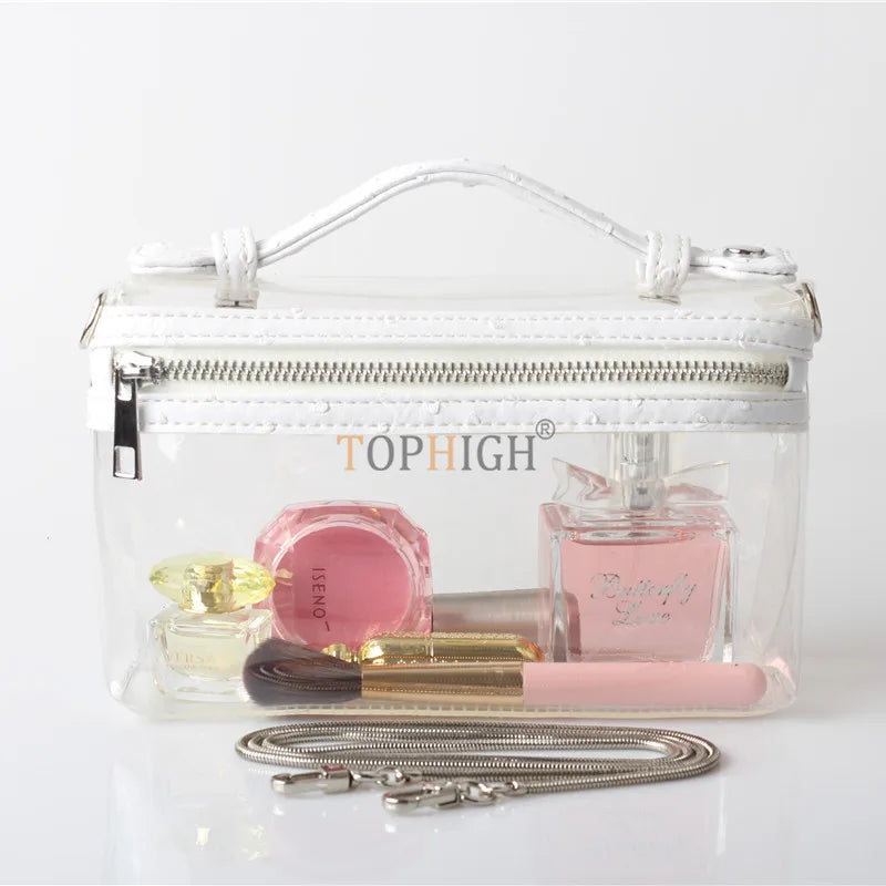 Clear Transparent Shoulder Bag Women Ostrich Purses And Handbags