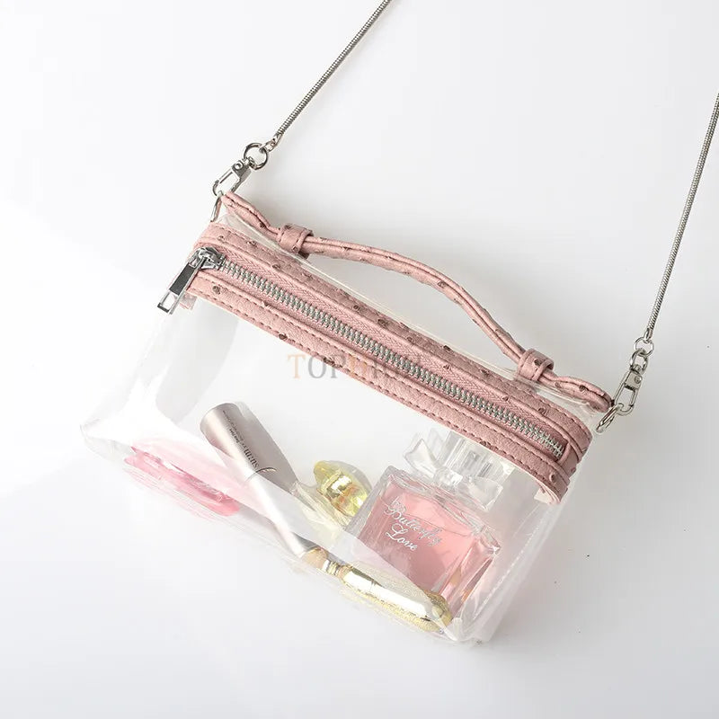 Clear Transparent Shoulder Bag Women Ostrich Purses And Handbags