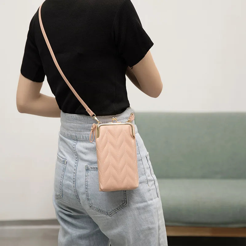 Small Shoulder Phone Bag Diamond Lattice Crossbody Handbag Purse