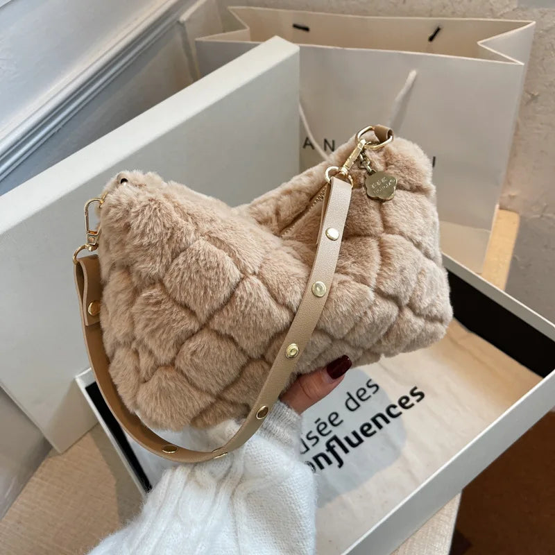 Cloud Lamb Maomao Bag for Women Plush Cross-body Handbag