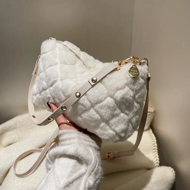 Cloud Lamb Maomao Bag for Women Plush Cross-body Handbag