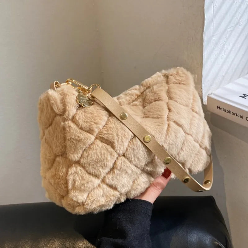 Cloud Lamb Maomao Bag for Women Plush Cross-body Handbag