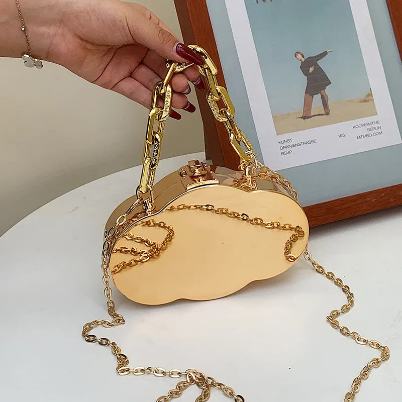 Cloud Shape Plastic Box Chain Purses for Women Small Crossbody Bag