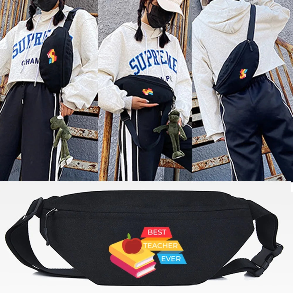 Clouds Rainbow Print Waist Bag Sport Outdoor Fitness Chest Bag