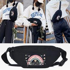Clouds Rainbow Print Waist Bag Sport Outdoor Fitness Chest Bag