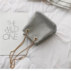 Rhinestone Chain Shoulder Bag for Women Evening Party Wedding Pouch Bag