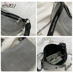 Rhinestone Evening Bag Shoulder Handbags Wedding Party Totes