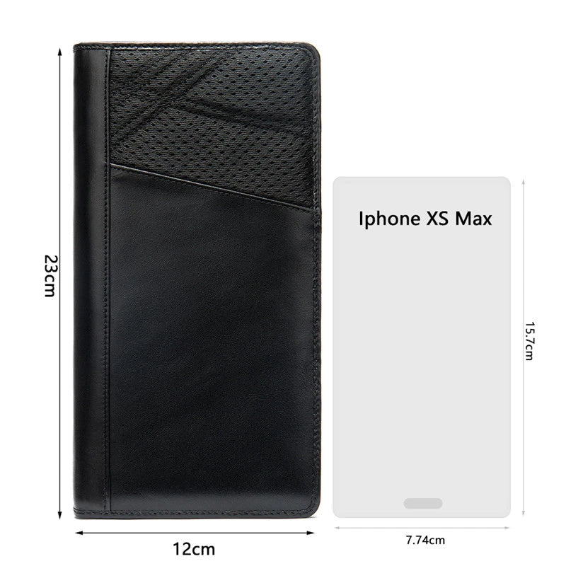 Men's Leather Clutch Wallet with Handle