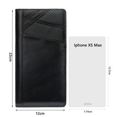 Men's Leather Clutch Wallet with Handle
