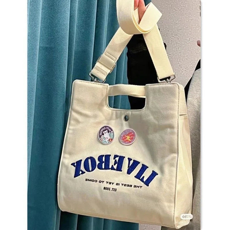 College Crossbody Bag Canvas Commuter Shoulder Bag