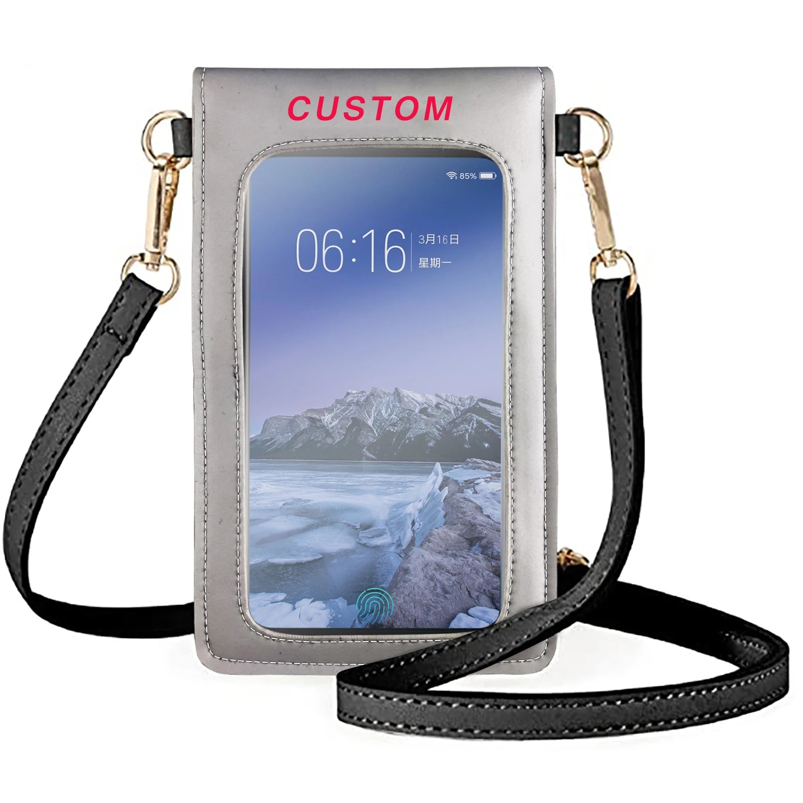 Coloranimal Chain Leopard Print Phone Bag with Shoulder Strap