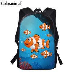 Coloranimal Seabed Fishes Pattern Teenager School Bag Large Capacity Backpack