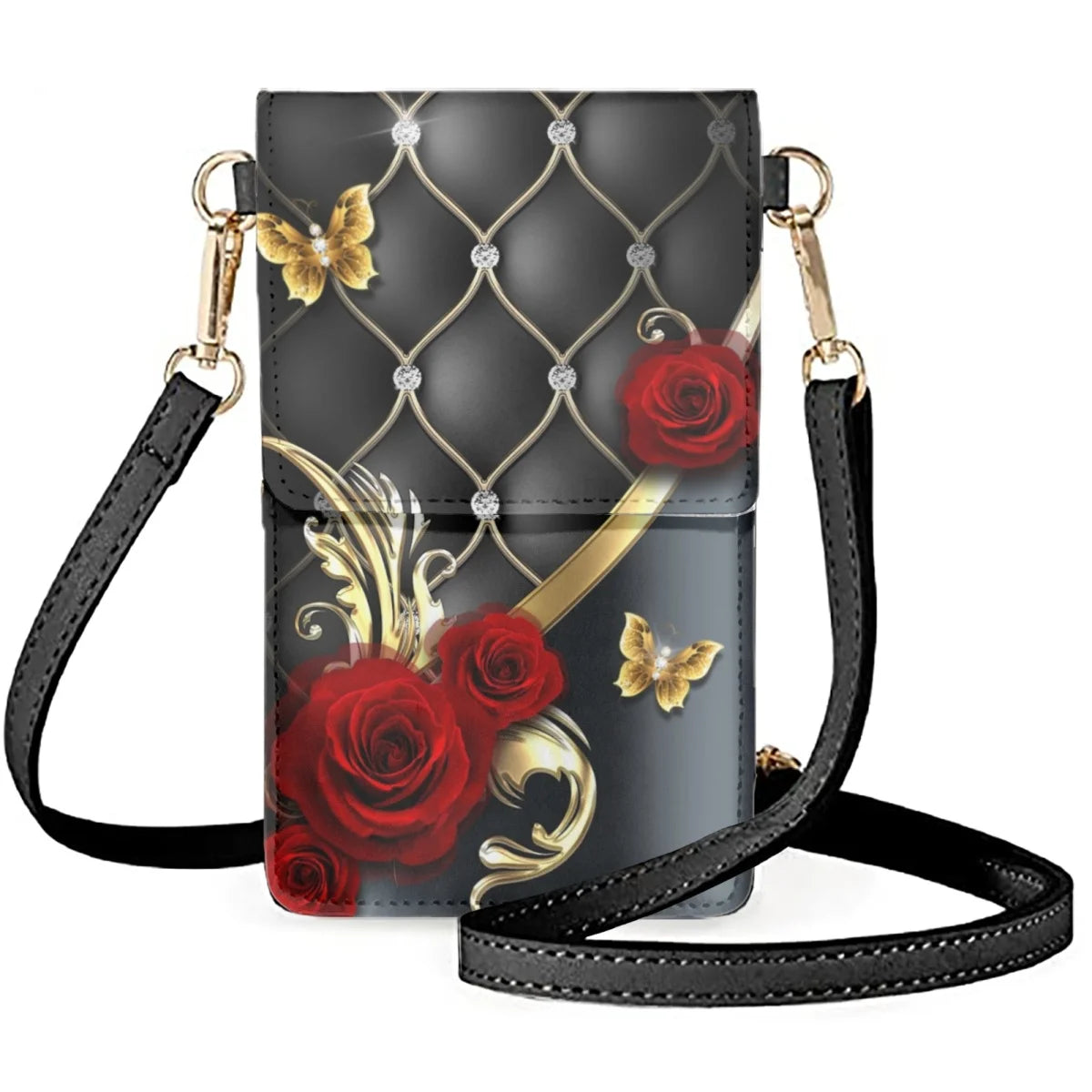 Coloranimal Rose Glass Texture Leather Messenger Bag