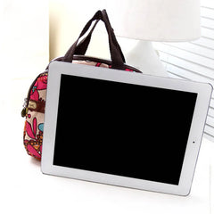 Floral Print Women Pocket Zipper Tote Handbag Nylon Crossbody Bag