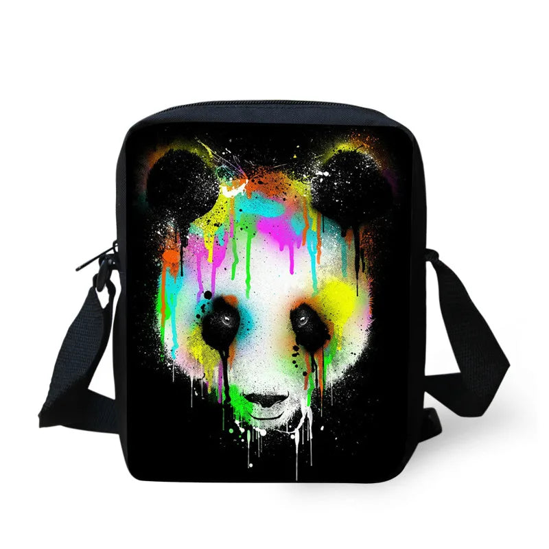 Colorful Printing Animal Panda Messenger Bag for Women