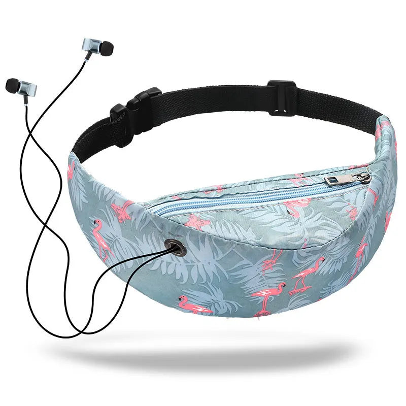 Unicorn Printed Waist Bag Pillow Shaped Women's Pockets Hip Belt Bag