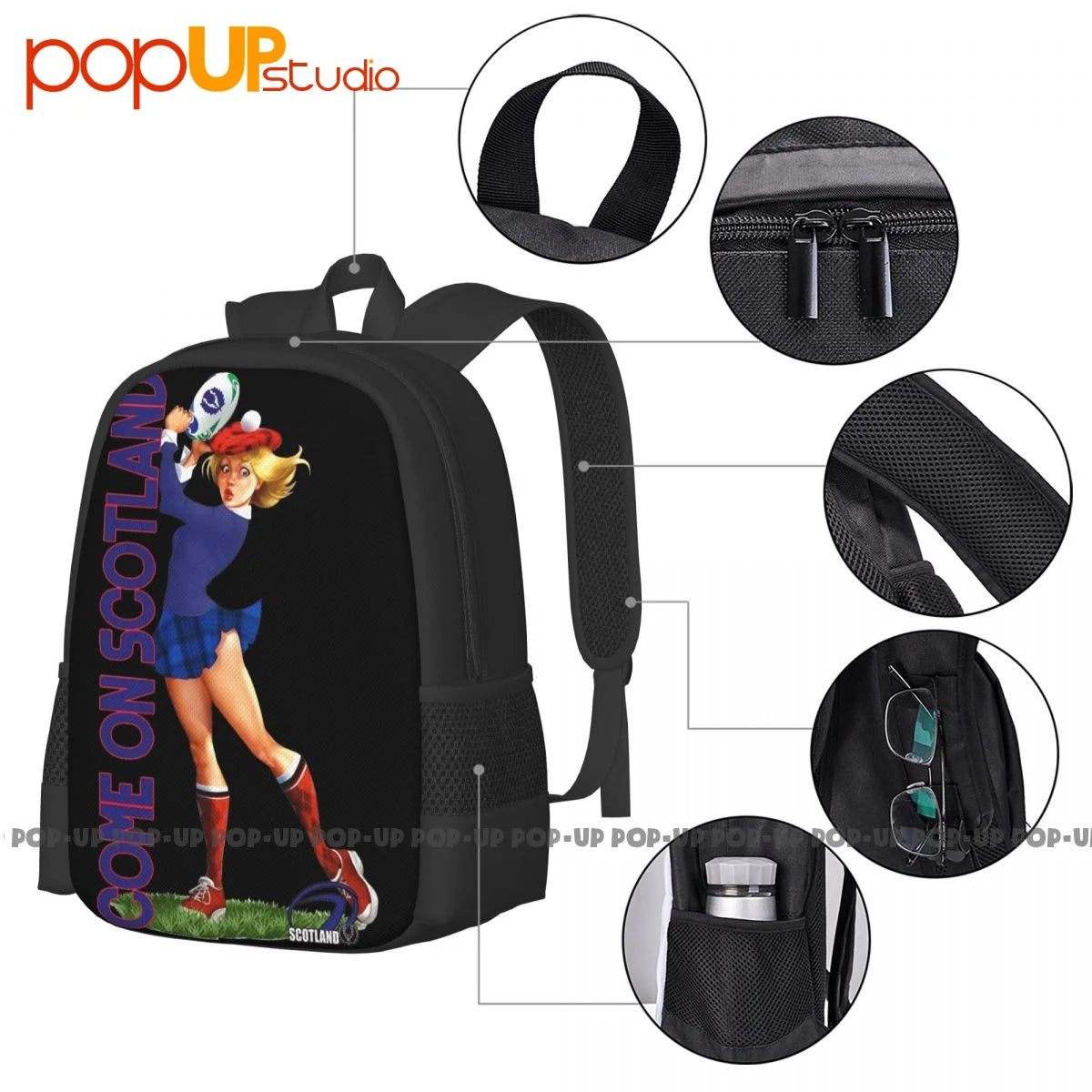 Scotland Backpack Large Capacity 3D Printing Travel Training