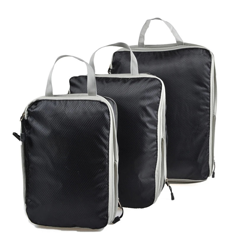 3pc Compression Packing Cube Travel Bag Organizer