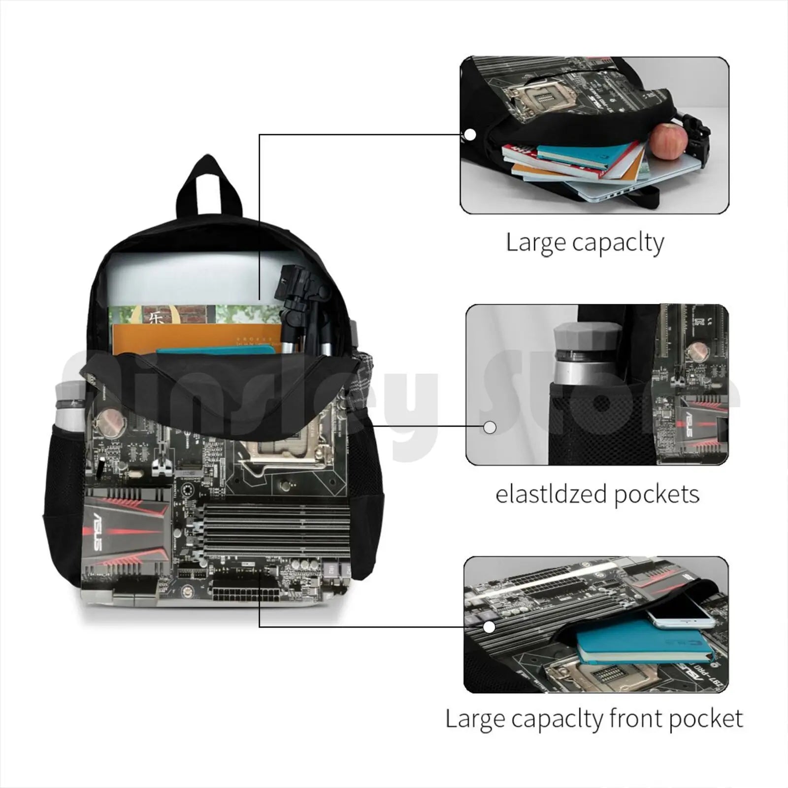 Computer Motherboard Outdoor Hiking Backpack