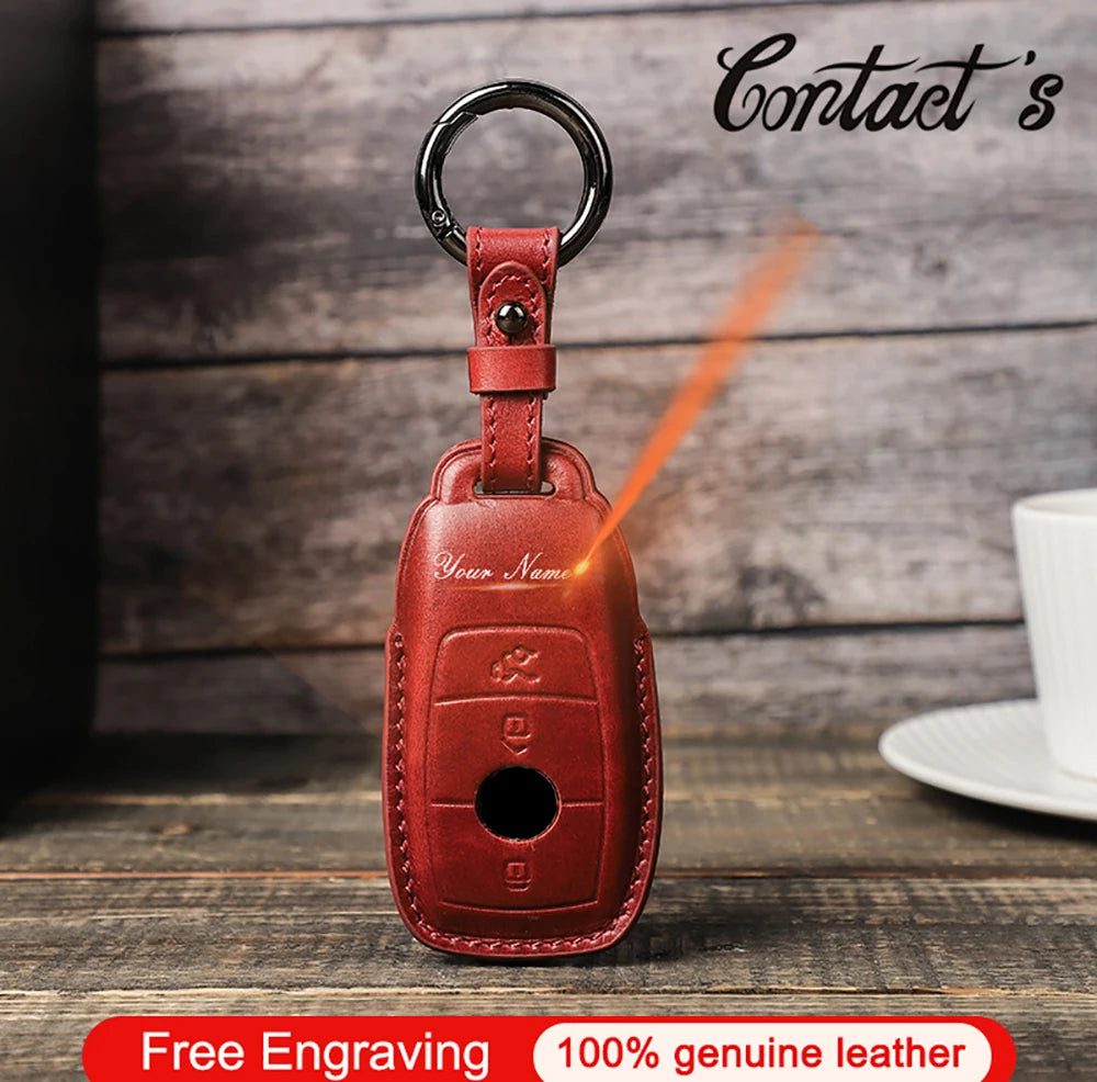 Leather Key Case for BENZ GLA200 C200L GLC260 GLK300 CLA