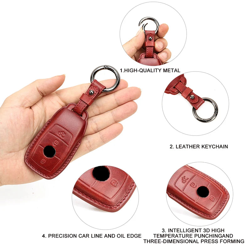 Leather Key Case for BENZ GLA200 C200L GLC260 GLK300 CLA