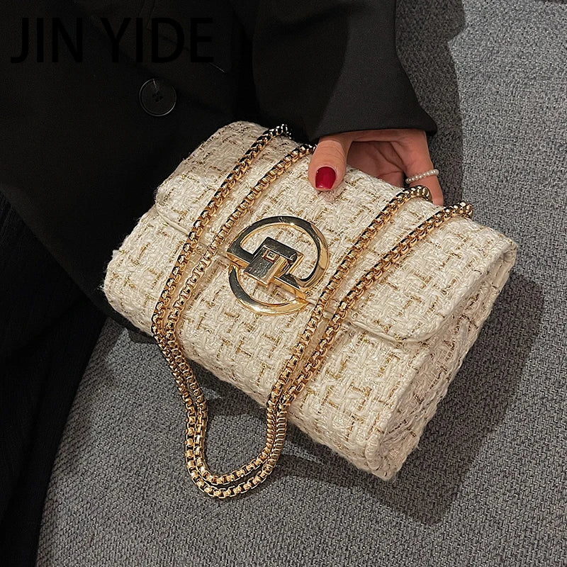Winter Flap Armpit Bag Woolen Women's Handbag Chain Shoulder Messenger