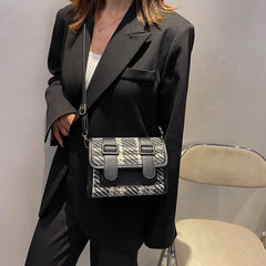 Plaid Women Small Square Shoulder Bag Crossbody Messenger Handbag